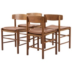 Set of four J 39 - Dining chairs in patinated oak by Børge Mogensen
