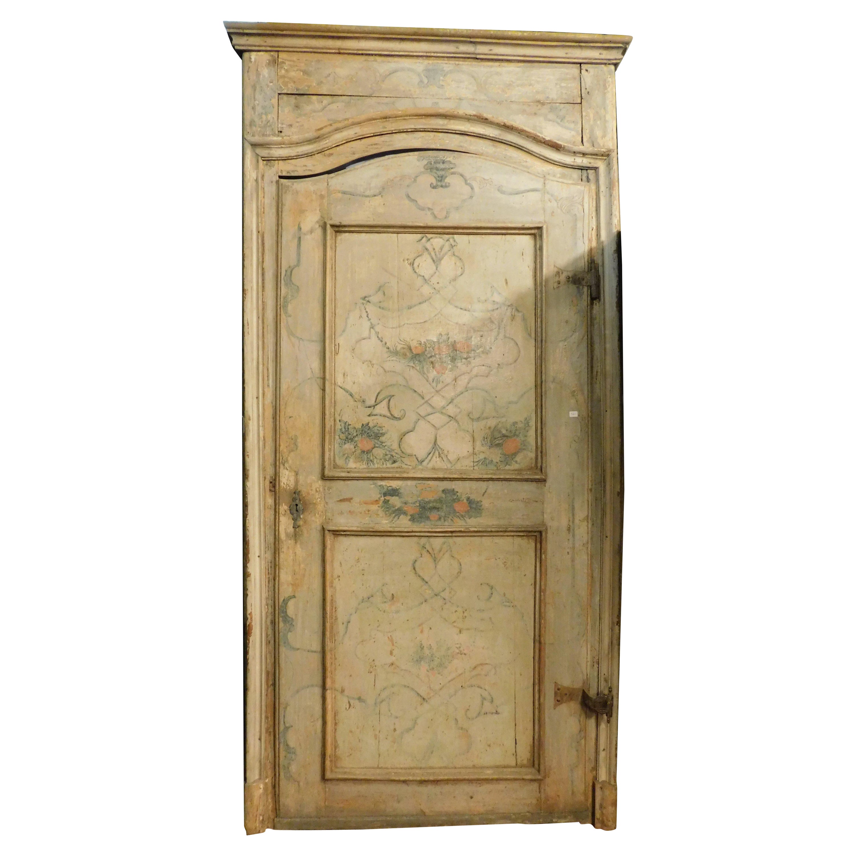 n.2 painted and lacquered doors, complete with original frame, Italy For Sale