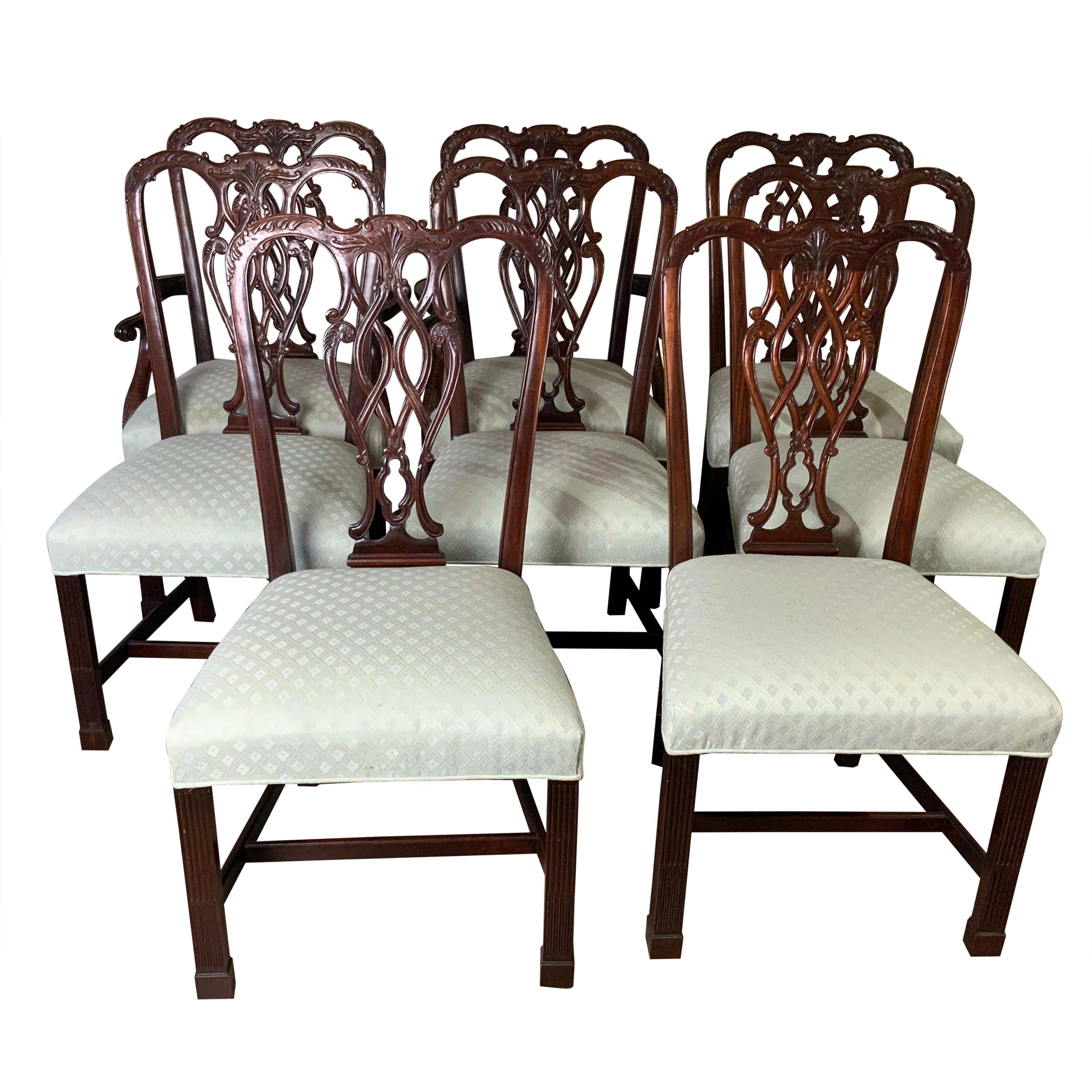 Set of Eight Georgian Style Chairs Dining Chairs For Sale