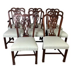 Antique Set of Eight Georgian Style Chairs Dining Chairs