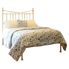 Brass and Iron Platform Victorian Antique Bed in Cream MK284