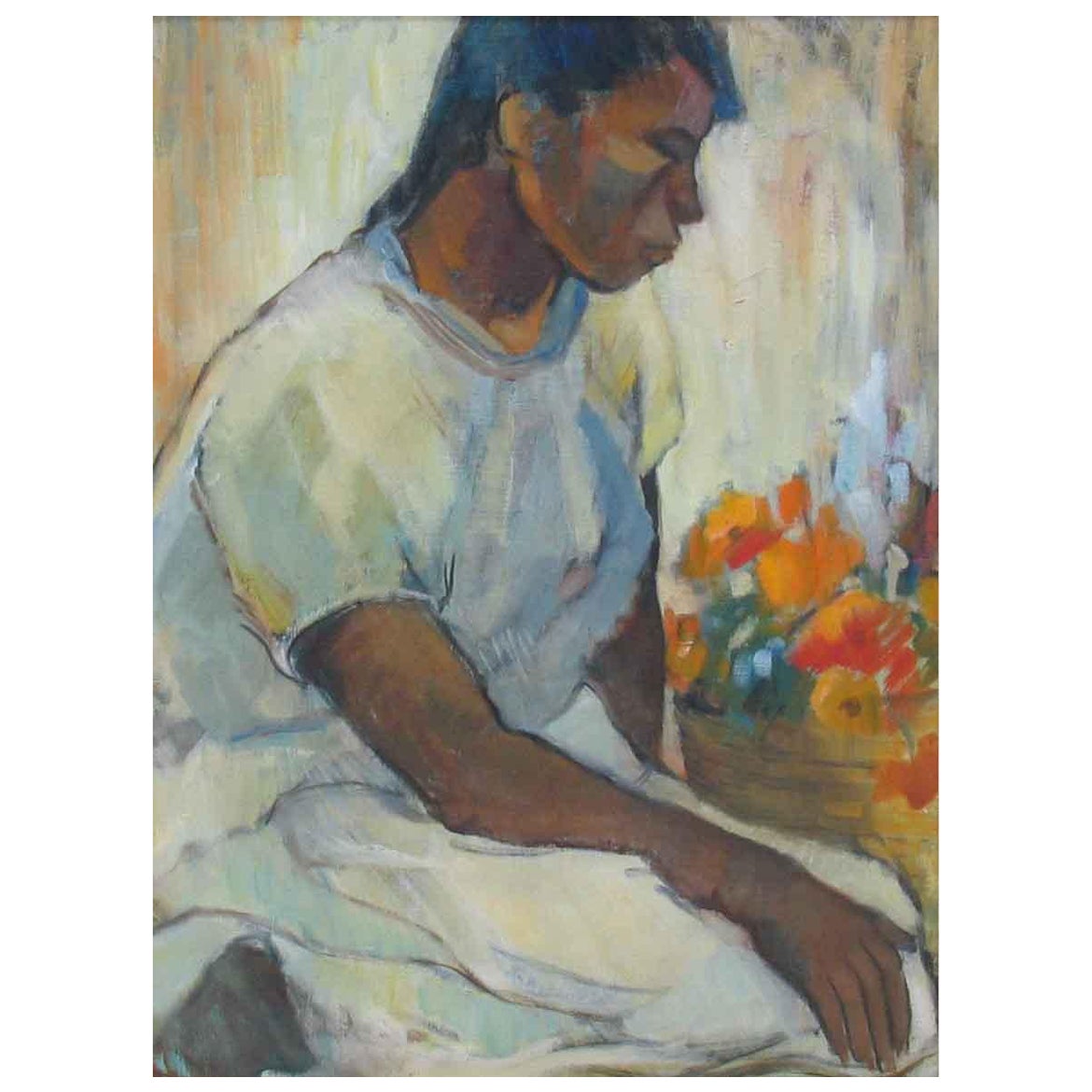 ALICE BIERNE SAWTELLE MACKENZIE 1898-1989  The Flower Seller, Mexico, circa 1940