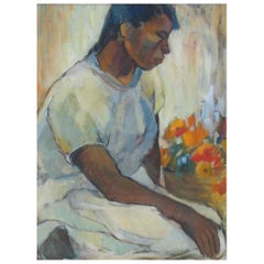 ALICE BIERNE SAWTELLE MACKENZIE 1898-1989  The Flower Seller, Mexico, circa 1940