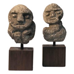 Vintage Stone Carved Anthropomorphic Sculptures Recuay Culture Ancash highlands, Peru