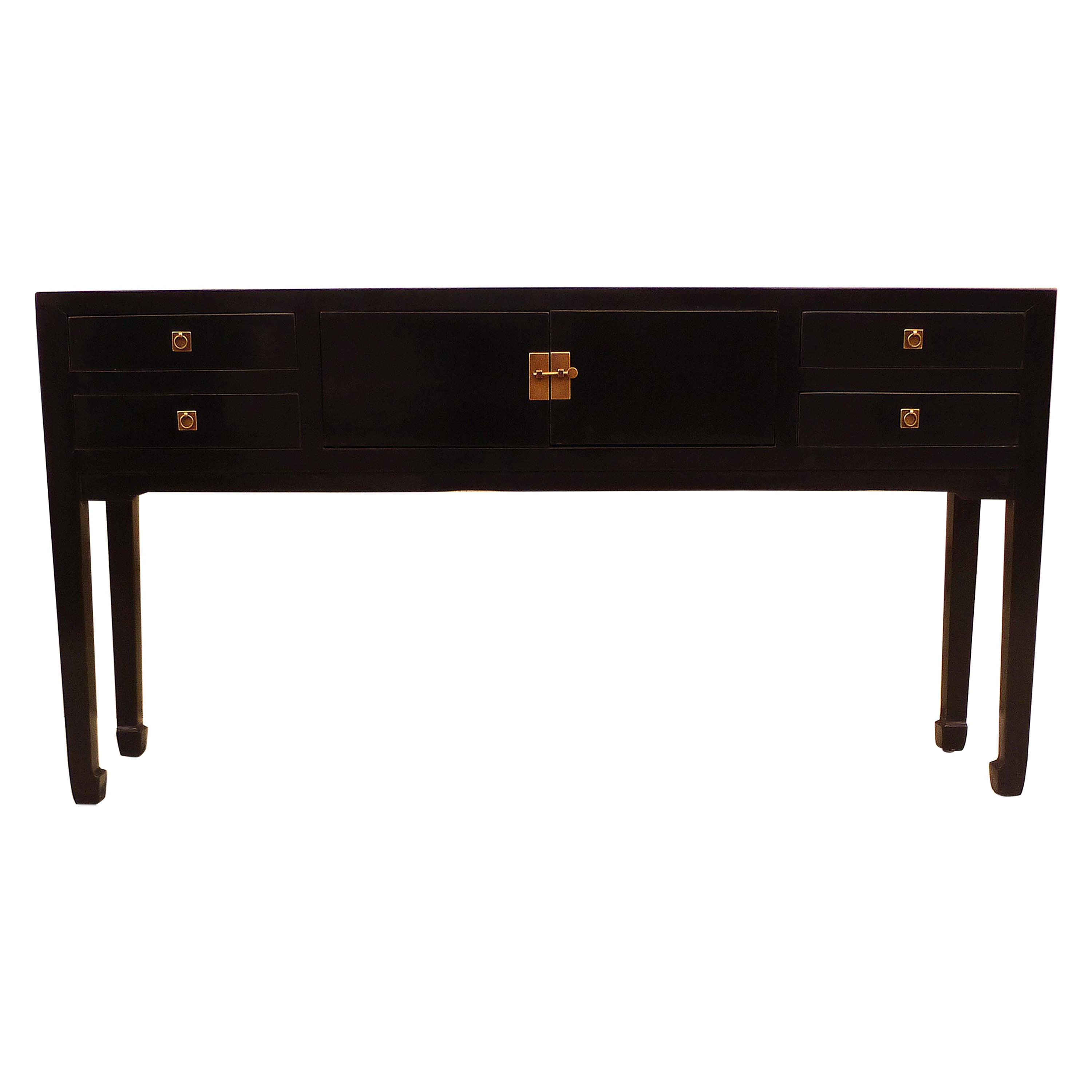 Table console en laque noire