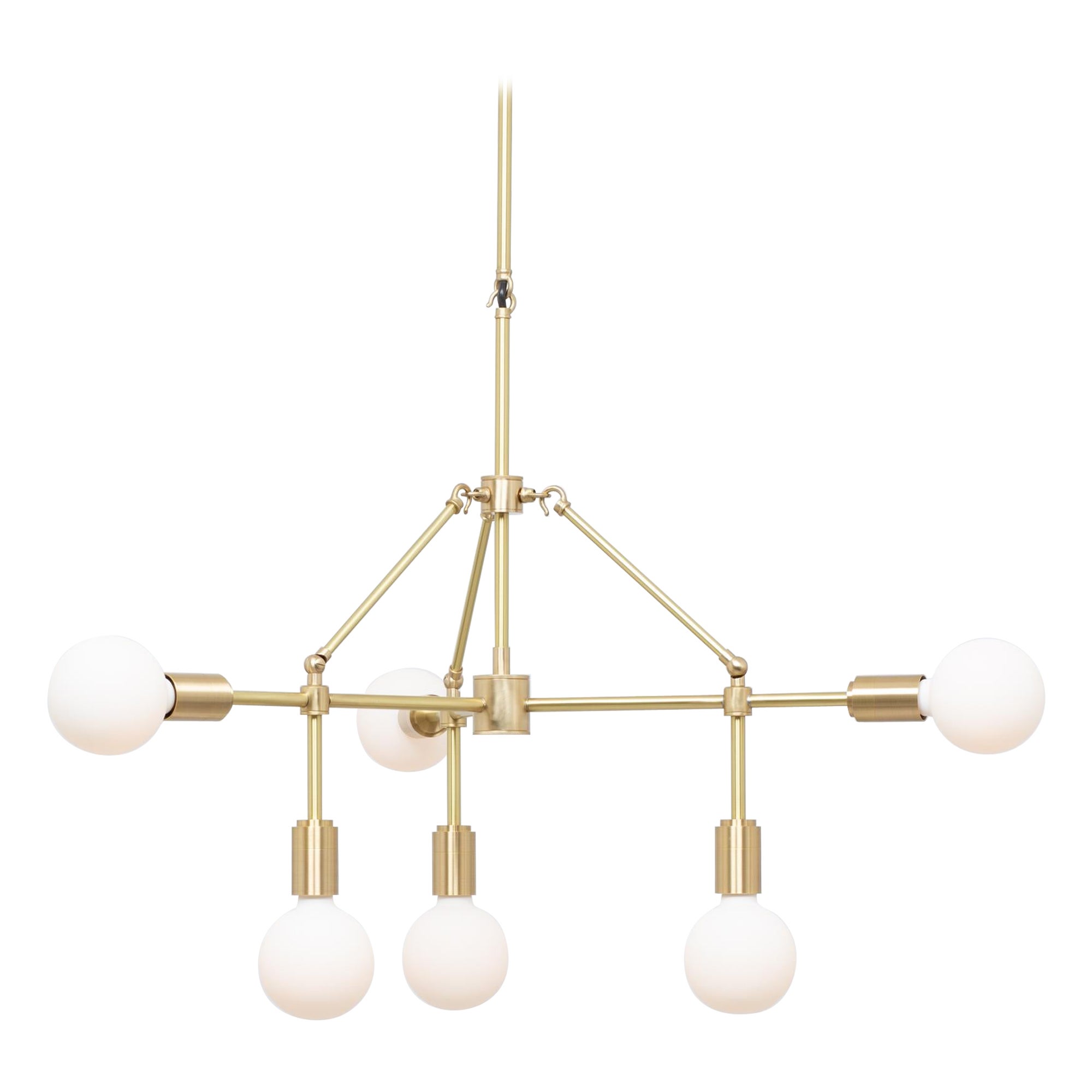 Three Arm Six Sphere Chandelier by Lights of London For Sale