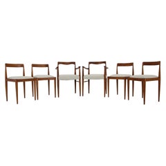 1970s Set of 6 Beech Dining Chairs in Boucle by Drevotvar, Czechoslovakia