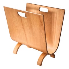 Alvar Aalto Style Birch Bentwood Magazine Rack