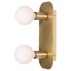 Lozenge Double Sphere Surface Mount Brushed Brass Wall Light