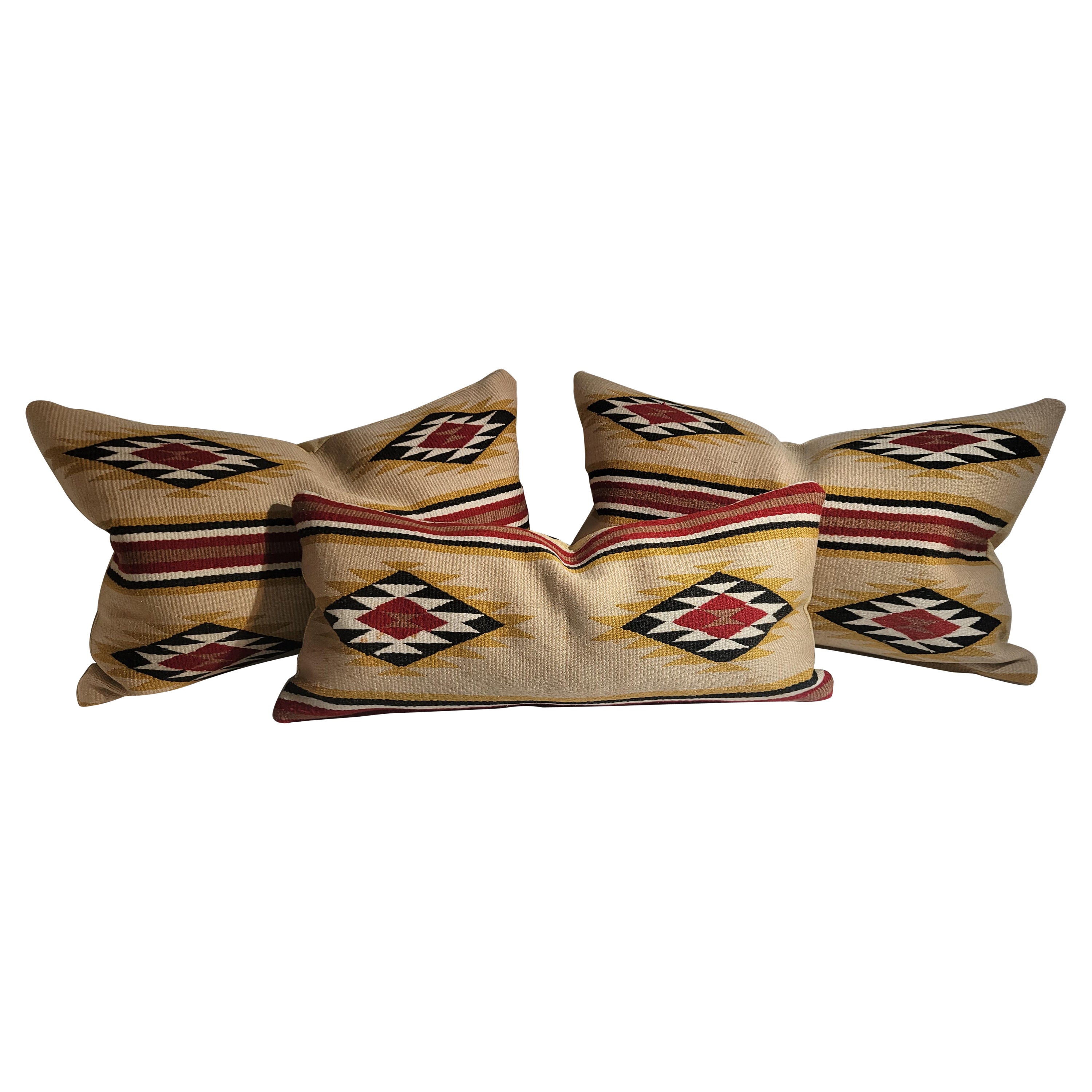 Navajo Indian Weaving Eye Dazzler Bolster Pillows Collection For Sale