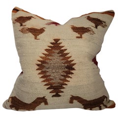 Rare 19Thc  & Unusual Pictorial Navajo Indian Weaving Pillow