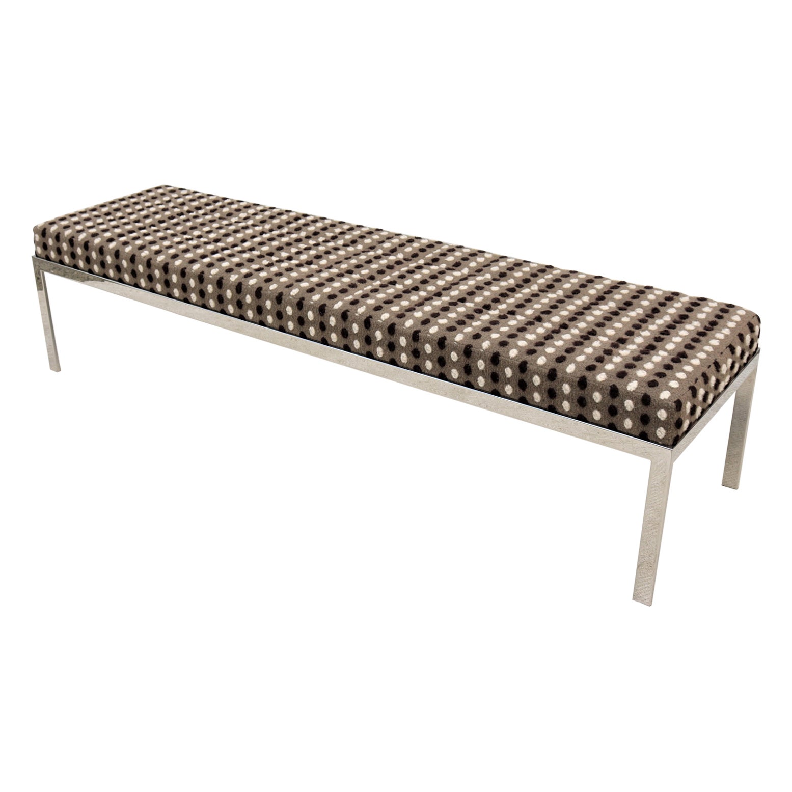 Mid-Century Modern Style Large Rectangular Cambridge Metal Bench by Cumberland For Sale