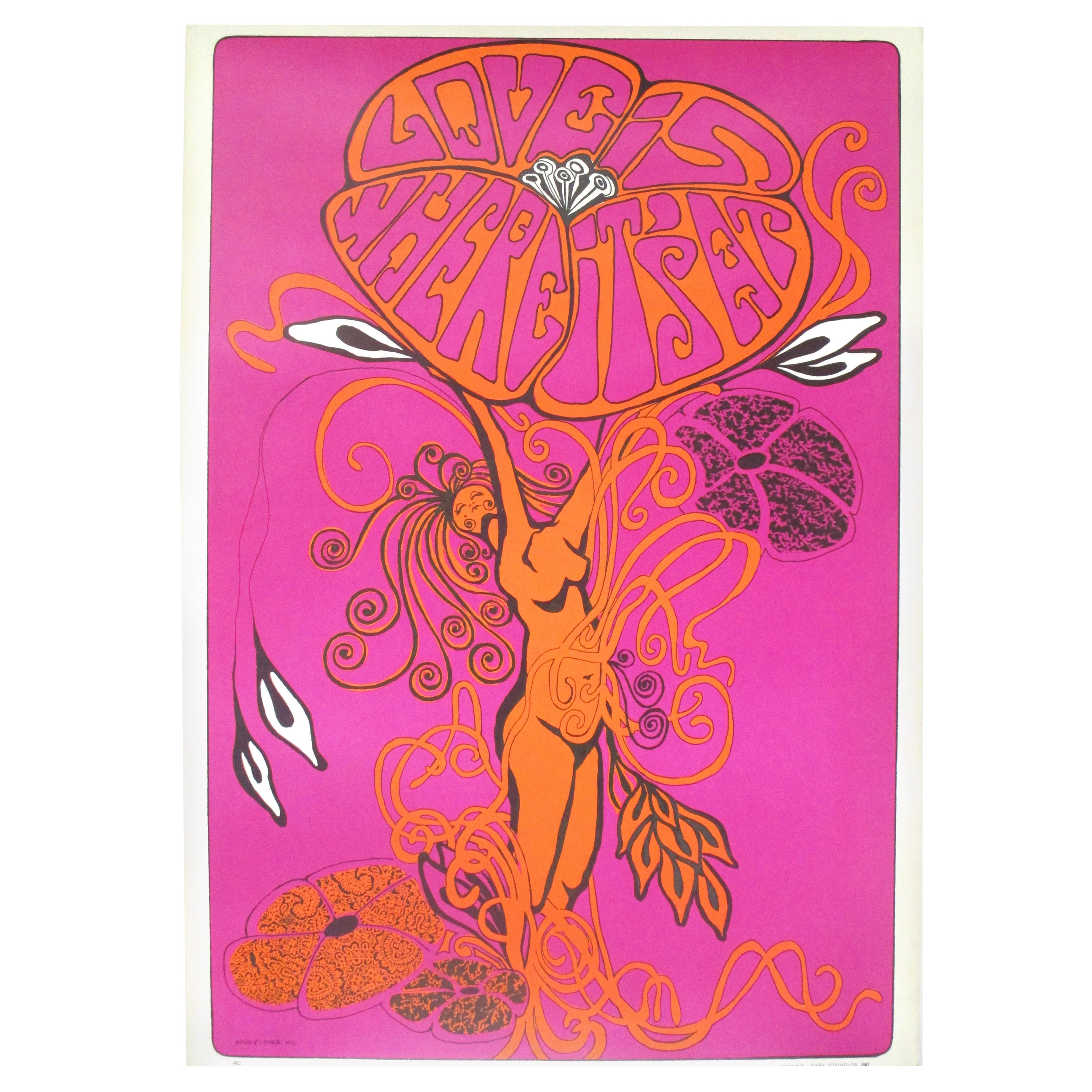 Affiche psychédélique de Nancy Conner, 1967 en vente