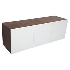 Mid-Century Floating Wenge and White Banz Board Credenza