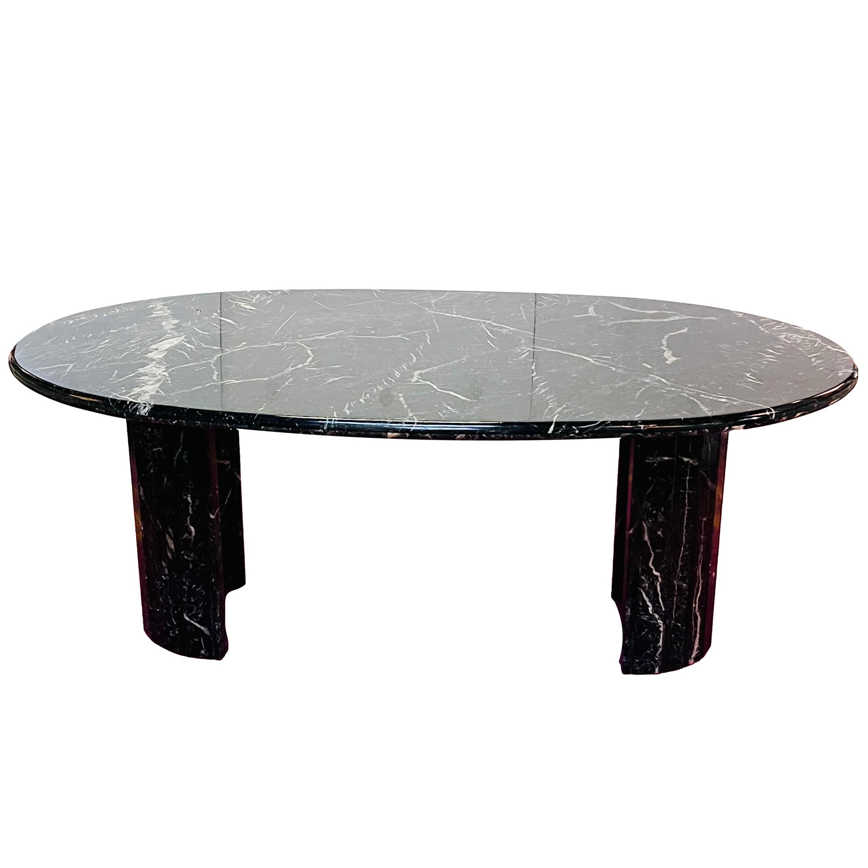 Black Marble Dining Table For Sale