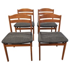 Vintage Danish Mid Century 4 Teak Chairs - 072333