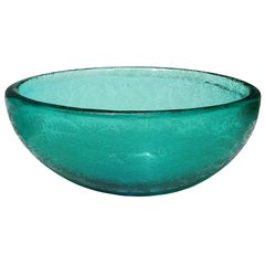 Carlo Scarpa Venini Murano Signed 1930s Corroso Surface Italian Art Glass Bowl