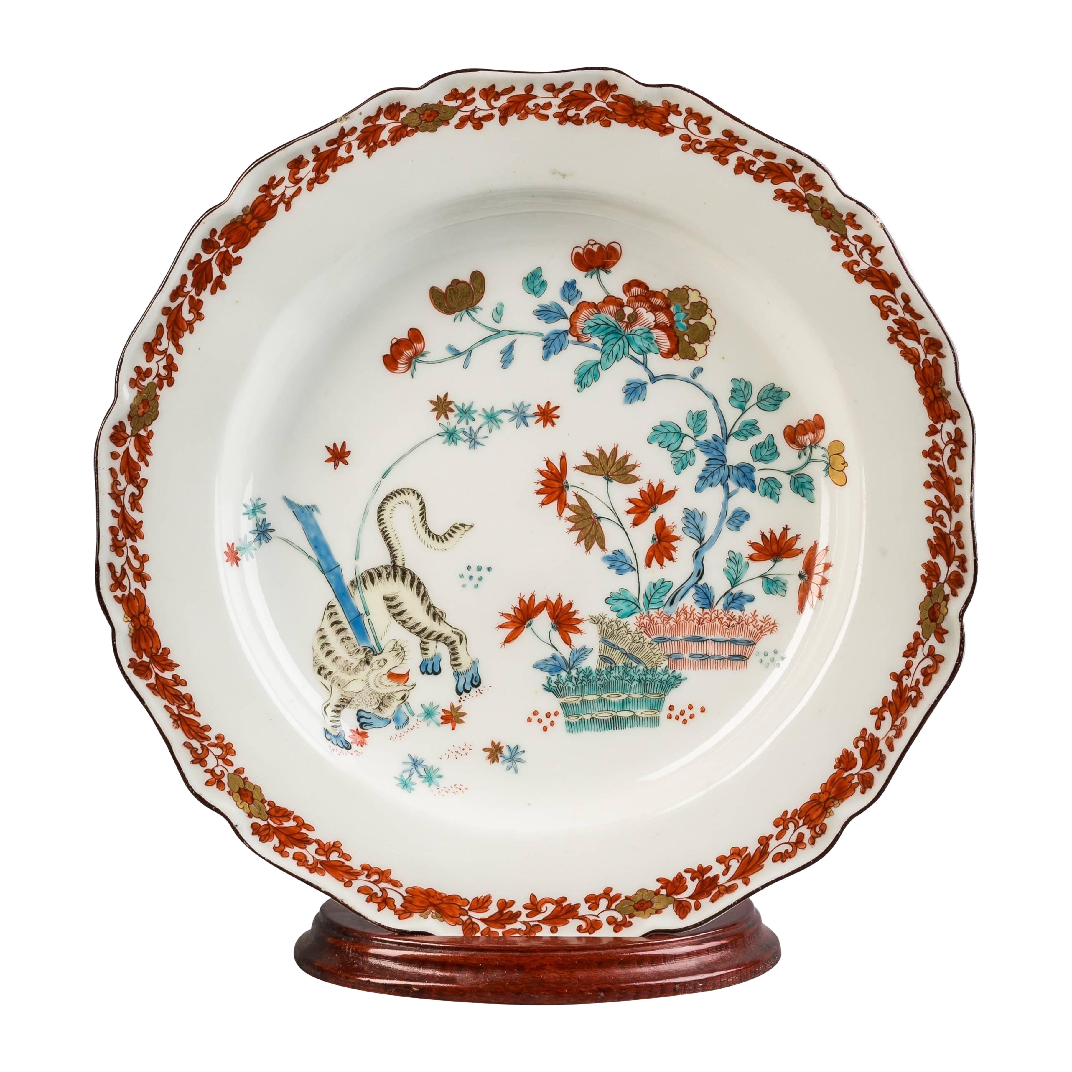 English Porcelain Plate, Worcester, circa 1760