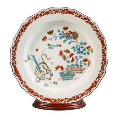 Piatto di porcellana inglese, Worcester, 1760 circa