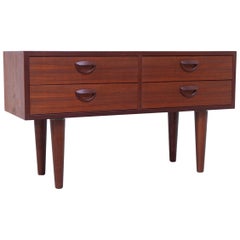 Retro Small Danish Teak Chest of Drawers by Kai Kristiansen for FM, 1960s.