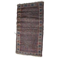 Antique NE Persian Tribal Hand Woven Wool Geometric Baluch Tent Prayer Rug Mat