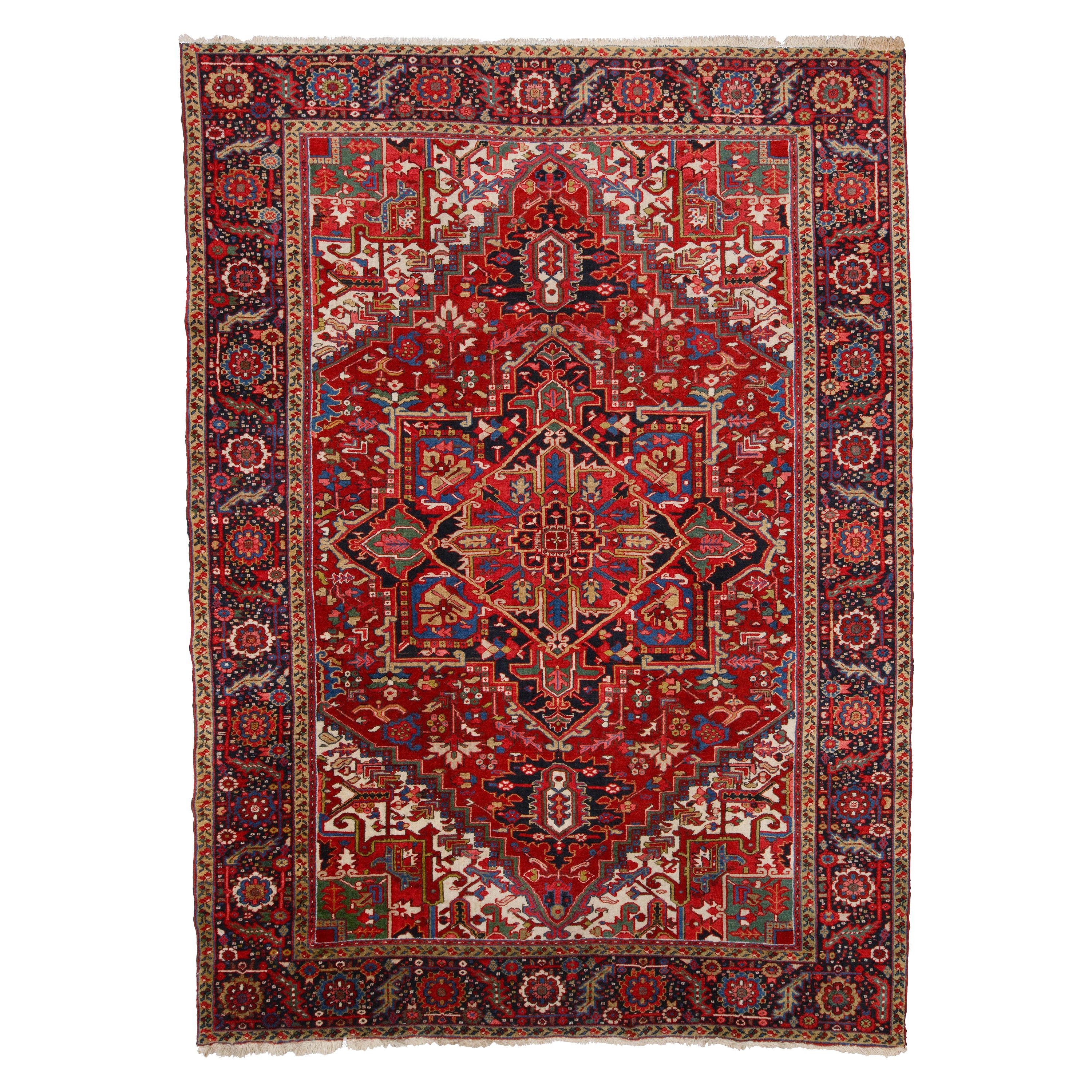 Tapis Heriz ancien - Tapis Heriz du 19ème siècle en bon état