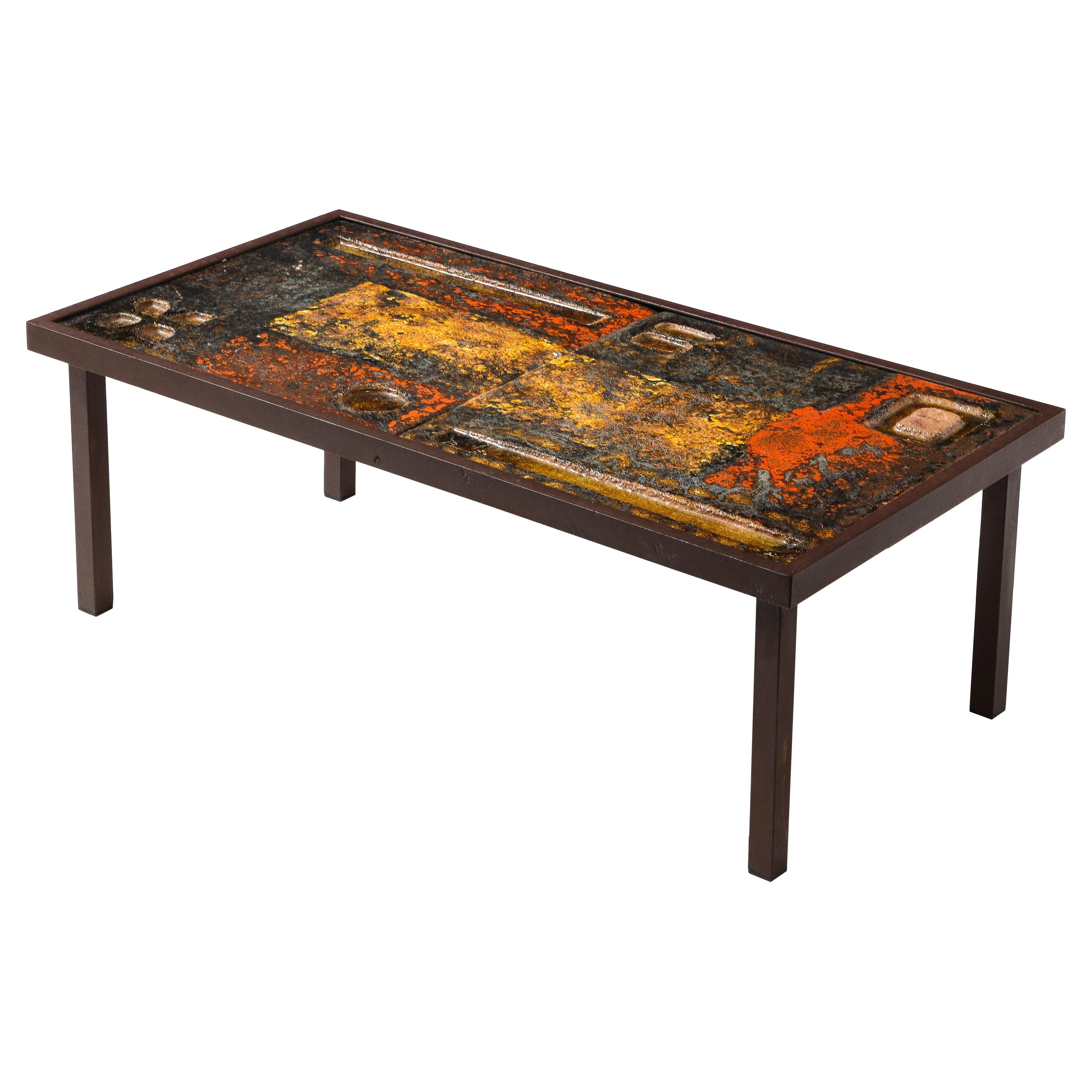 Cloutiers Freres Lava Tiles Coffee Table, France 1960s For Sale