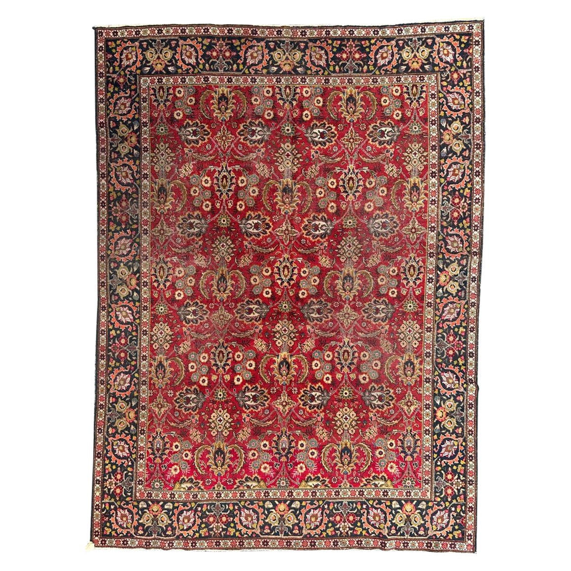 Bobyrug’s Nice early 20th century tabriz rug For Sale