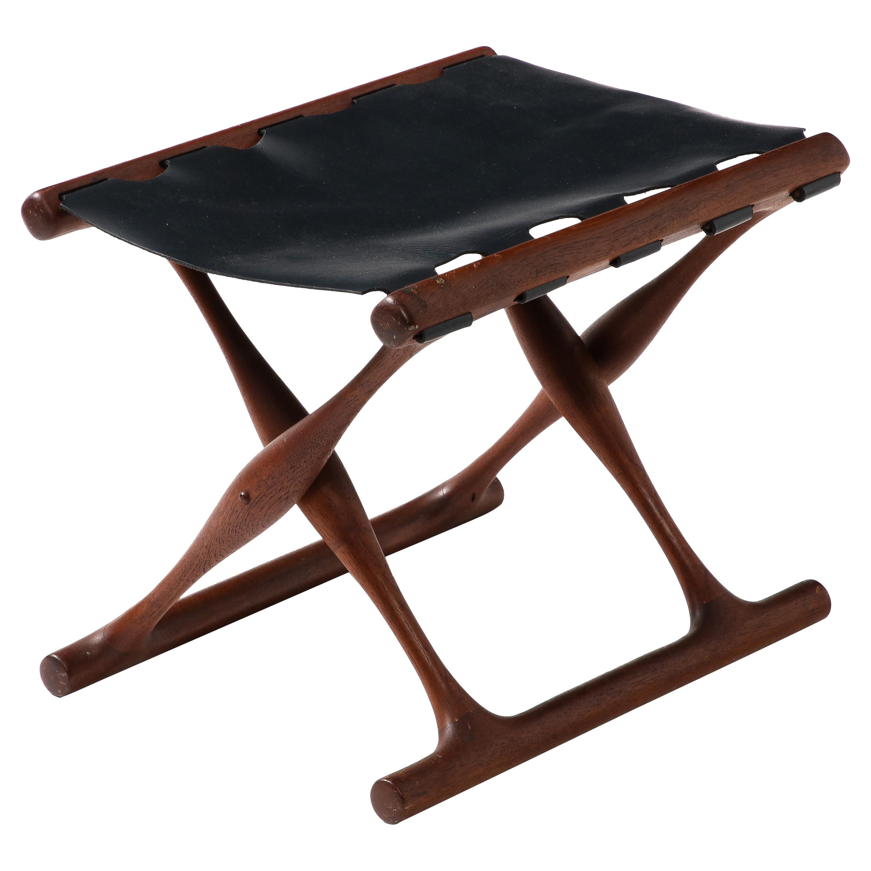 Folding Stool by Poul Hundevald, Sweden 1960s For Sale