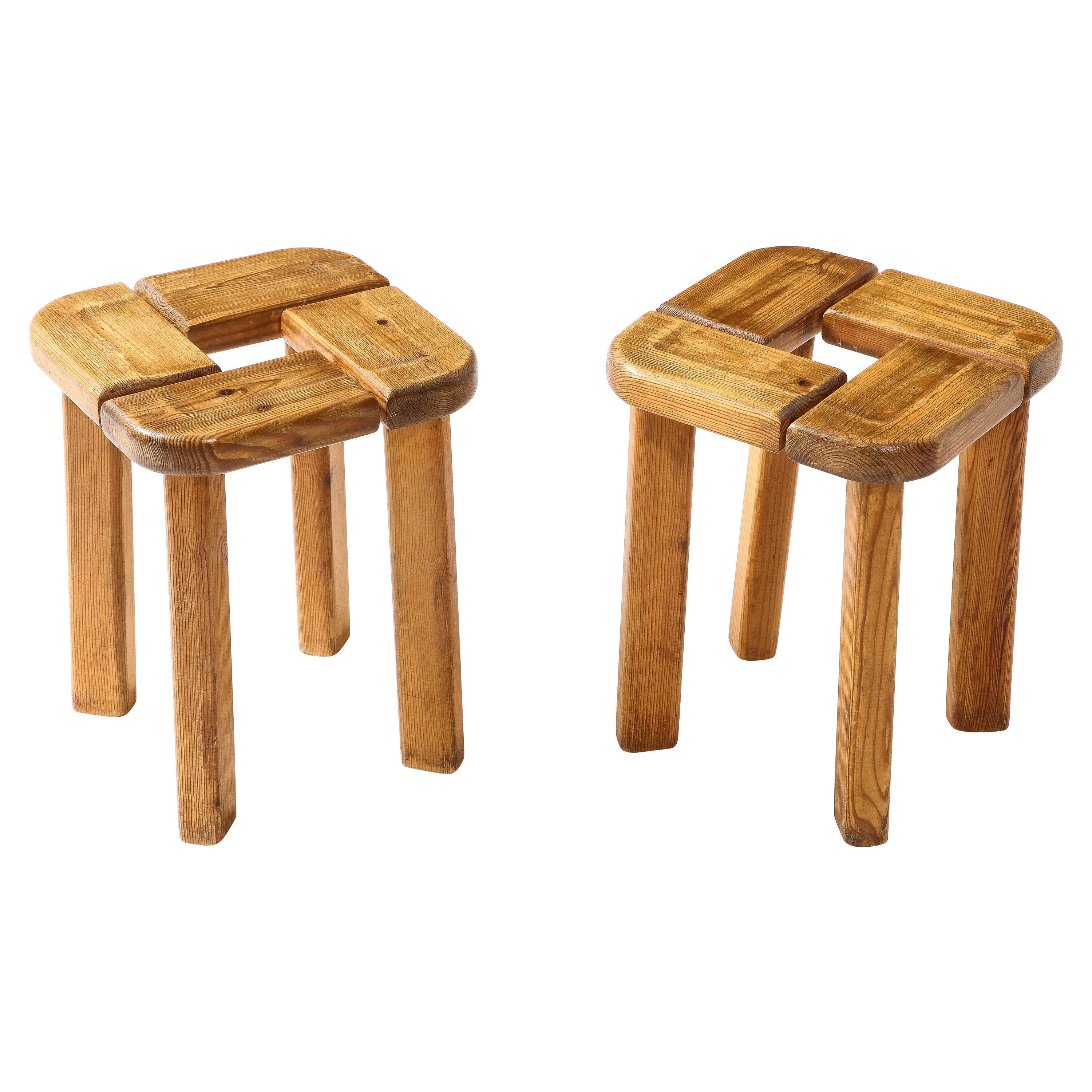 Pine Stools by Olof Ottelin, Sweden 1960s For Sale