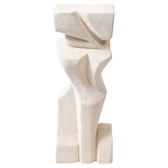 Solid "Pierre du Gard" Stone Pedestal, France 1970s