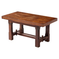 Solid Black Walnut Coffee Table, France 1950s