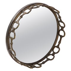 Miroir équestre en bronze, France, années 1960