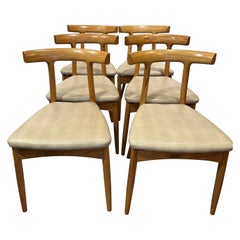 Yoke Back Mid Century Style Dining Chairs, Set of 6