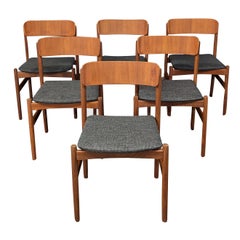 Vintage Danish Mid Century 6 Teak Dining Chairs - 072314