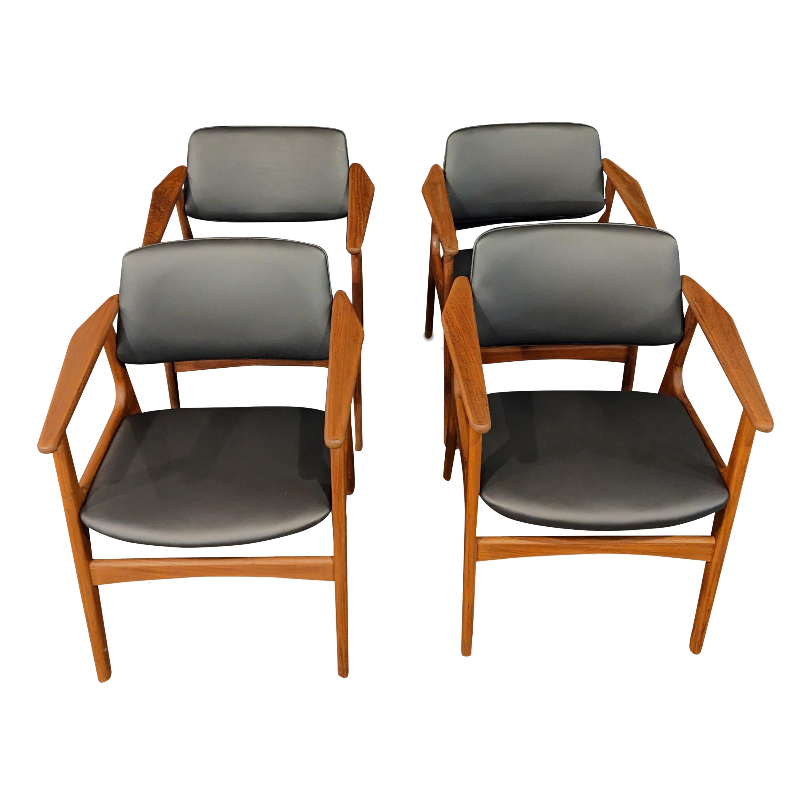 4 Arne Vodder Teak Arm Chairs - 072312 Vintage Danish Mid Century
