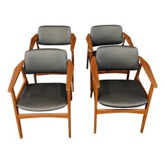 4 Arne Vodder Teak Arm Chairs - 072312 Vintage Danish Mid Century