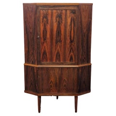Vintage Danish Mid Century Rosewood Corner Cabinet - 072311