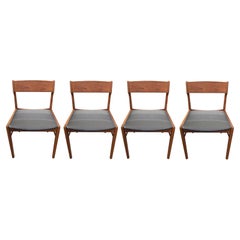 4 Vintage Danish Mid Century Teak Dining Chairs - 072307