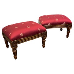A Pair of Louis XVI Style Diminutive Footstools