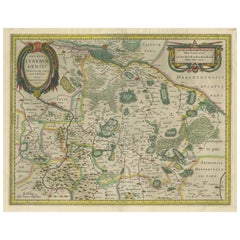 Carte ancienne du duché de Lunebourg, Basse-Saxe, Allemagne