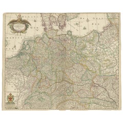 Mappa antica della Germania con i paesi circostanti