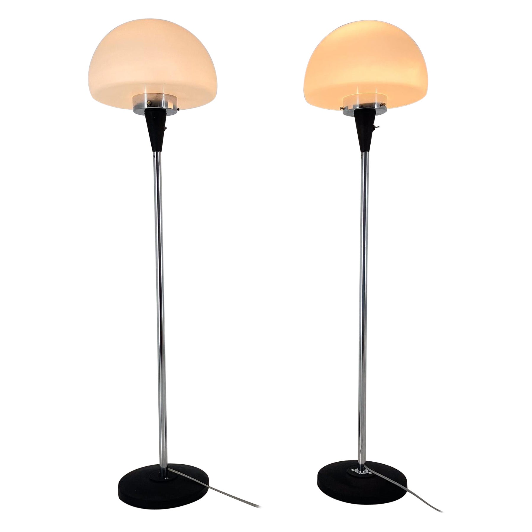 Pair of Two Floor Lamps by Jaroslav Bejvl for Lidokov, 1960s For Sale