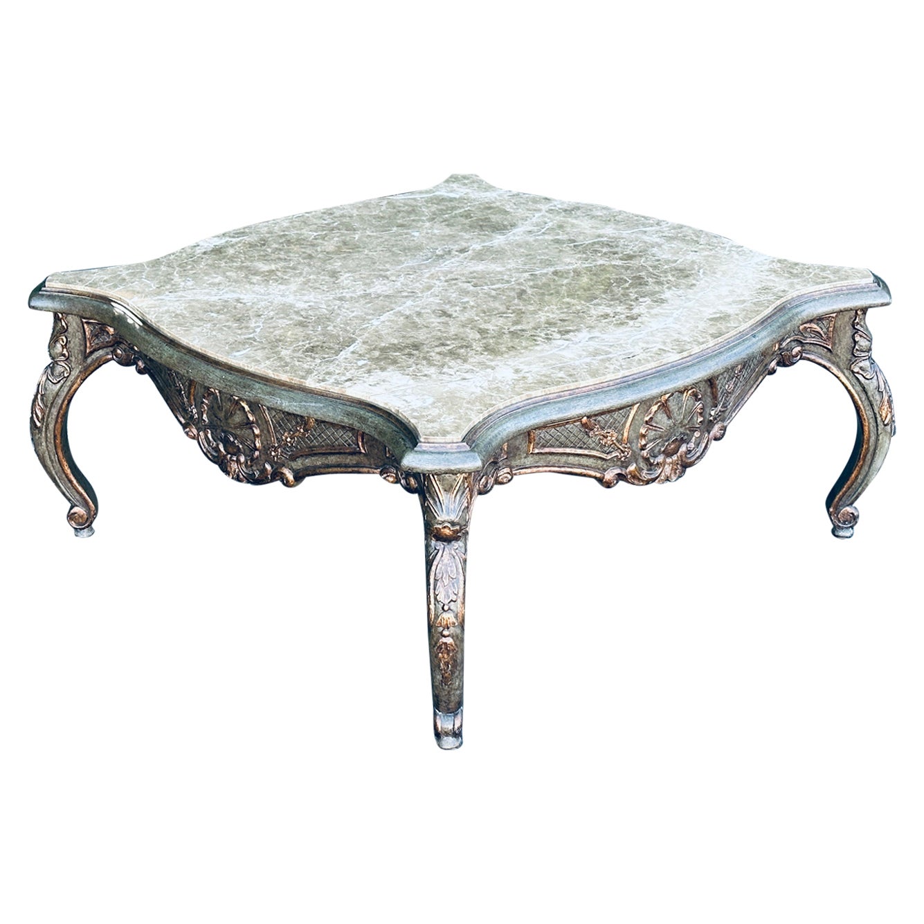 Nancy Corzine French Marble Top Cocktail Table For Sale