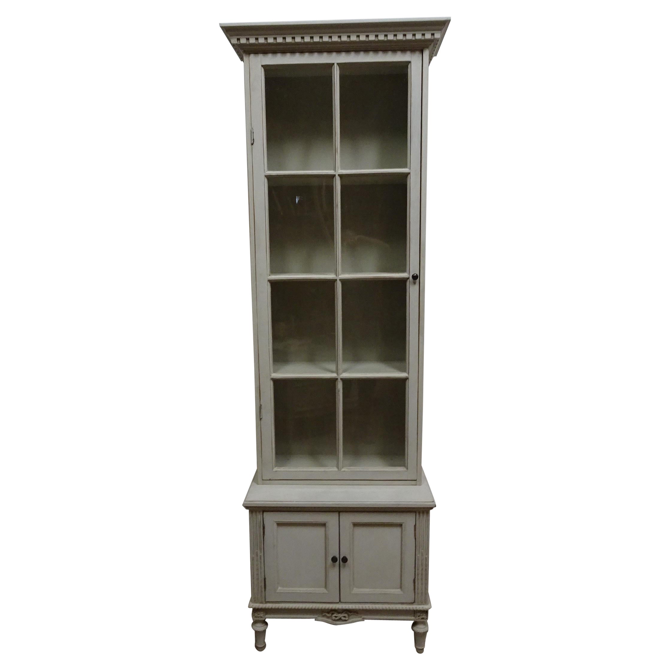 Gustavian Style Glass Top Cabinet