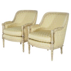 Pair of Hibriten-Bernhardt French Louis XVI Style Bergère Chairs 20thC