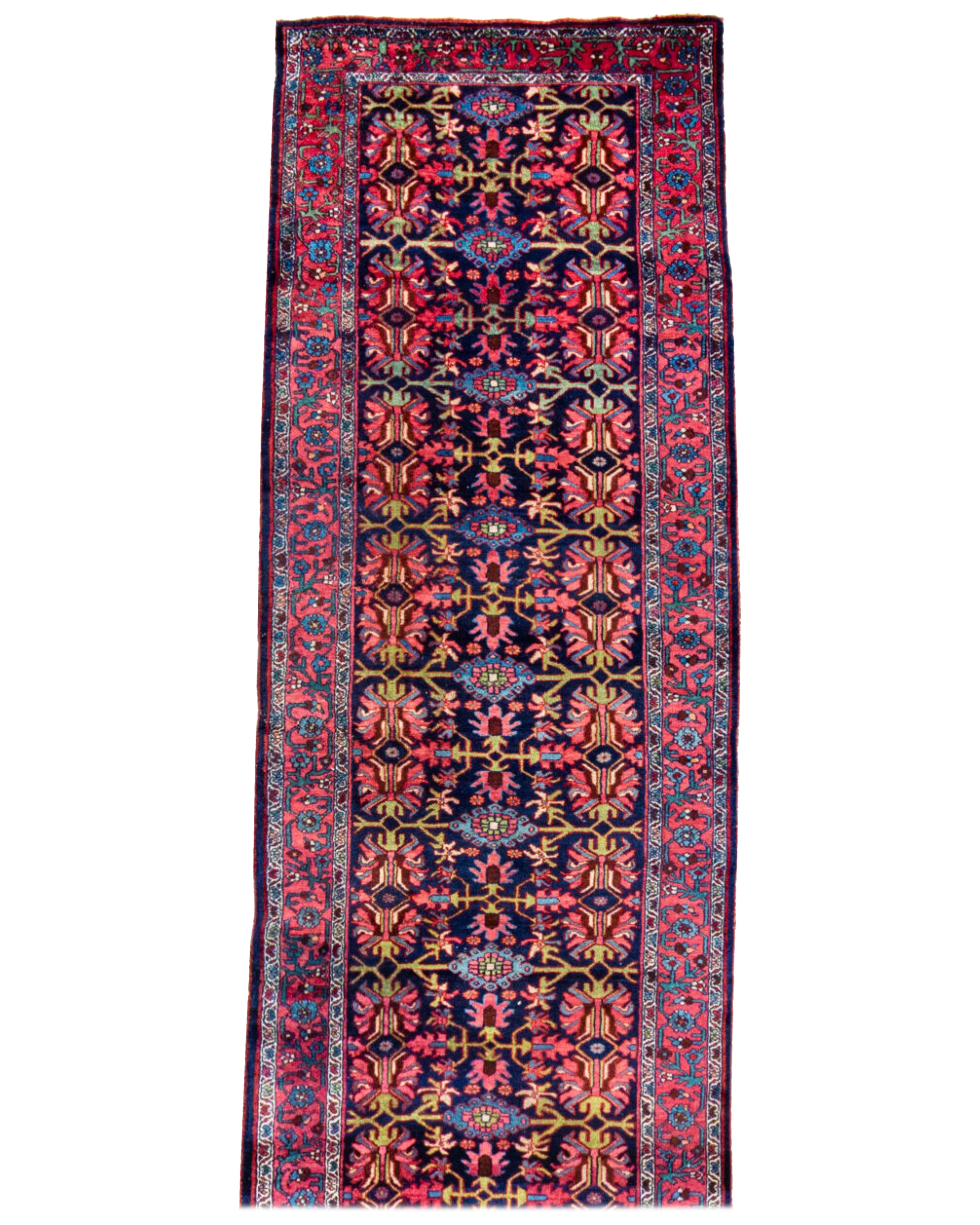 Antique Persian Bidjar Long Runner, Early 20th Century