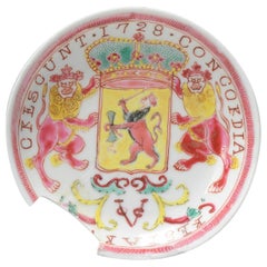Antique plat à pièces VOC chinois Yongzheng Famille Rose Fencai