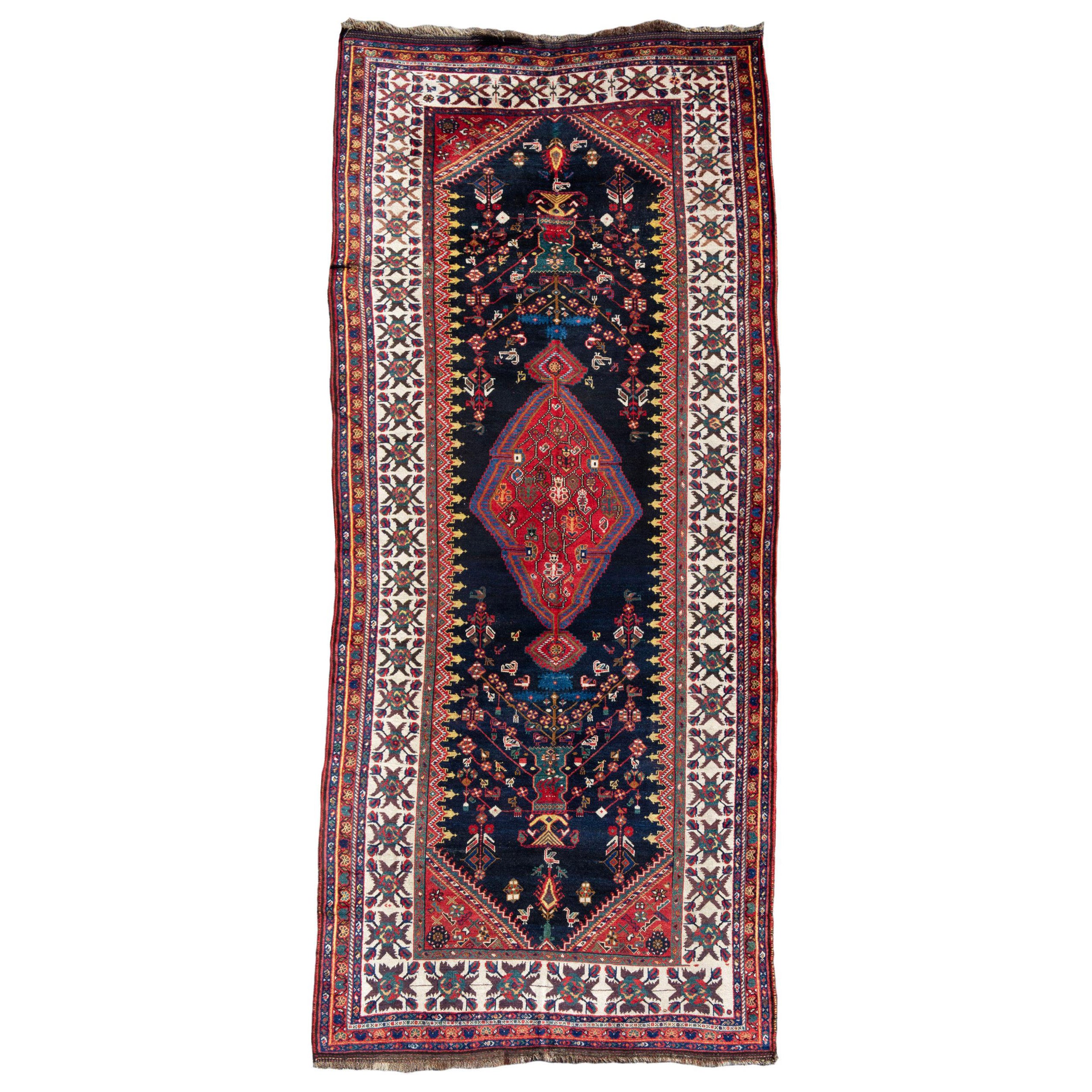 Antique Persian Luri Long Rug, Late 19th Century For Sale