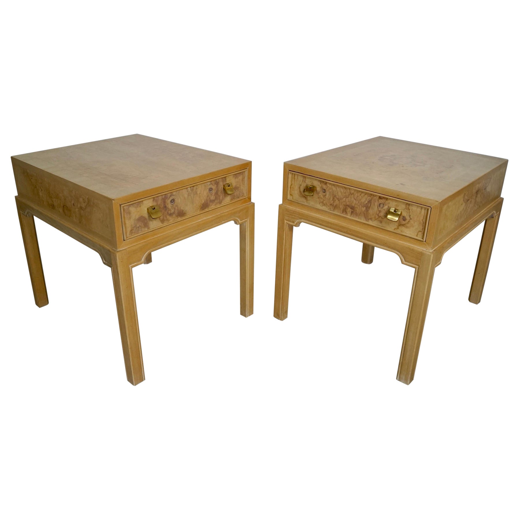 Vintage Burl Wood Drexel End Tables - A Pair For Sale